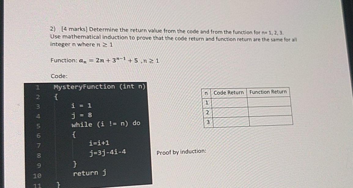 Solved 2) (4 marks] Determine the return value from the code | Chegg.com