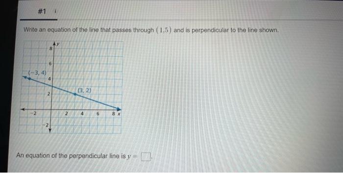 Solved Write an equation of the line that passes through | Chegg.com