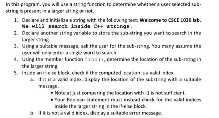 Solved In this program, you will use a string function to | Chegg.com