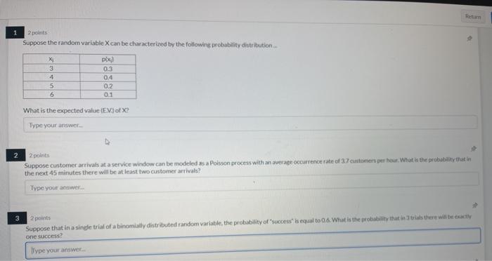 Solved 1 2 points Suppose the random variable can be | Chegg.com