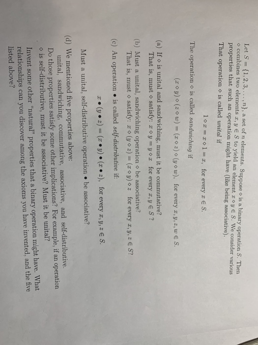 Solved Let S 1 2 3 N A Set Of N Elements Suppos Chegg Com