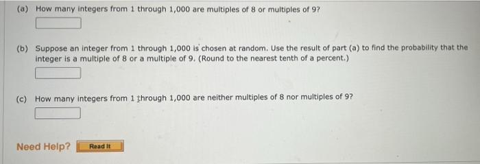 Solved (a) How many integers from 1 through 1,000 are | Chegg.com