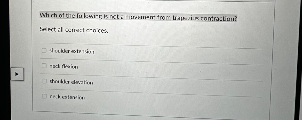 Solved Which of the following is not a movement from | Chegg.com