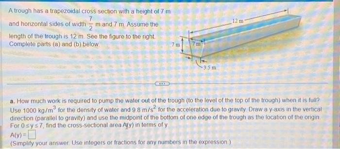 Solved A trough has a trapezoidal cross section with a | Chegg.com