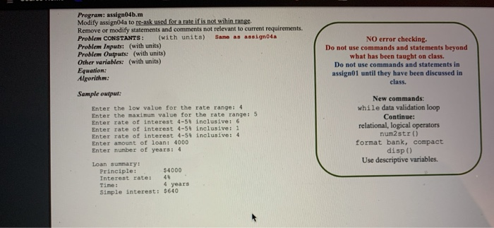 Solved Program: assign04a.m Write a MATLAB script file that | Chegg.com