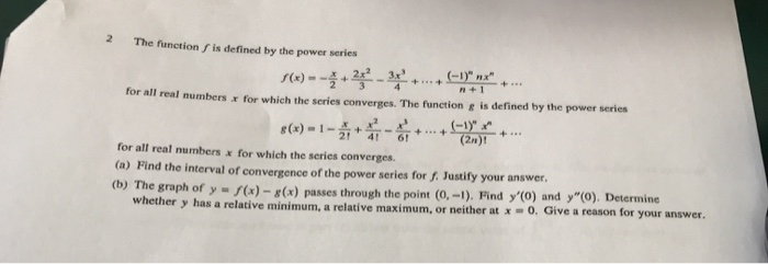 Solved The function is defined by the power series For all | Chegg.com