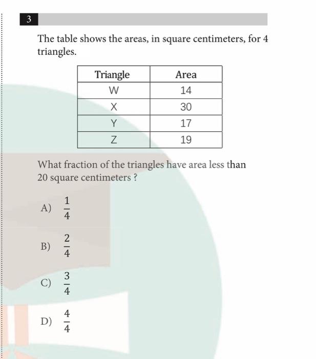 Solved 3 ******** The table shows the areas, in square | Chegg.com