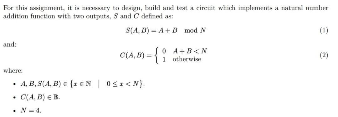 Solved For This Assignment, It Is Necessary To Design, Build | Chegg.com