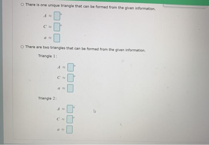 Solved Information is given about AABC. Determine if the | Chegg.com