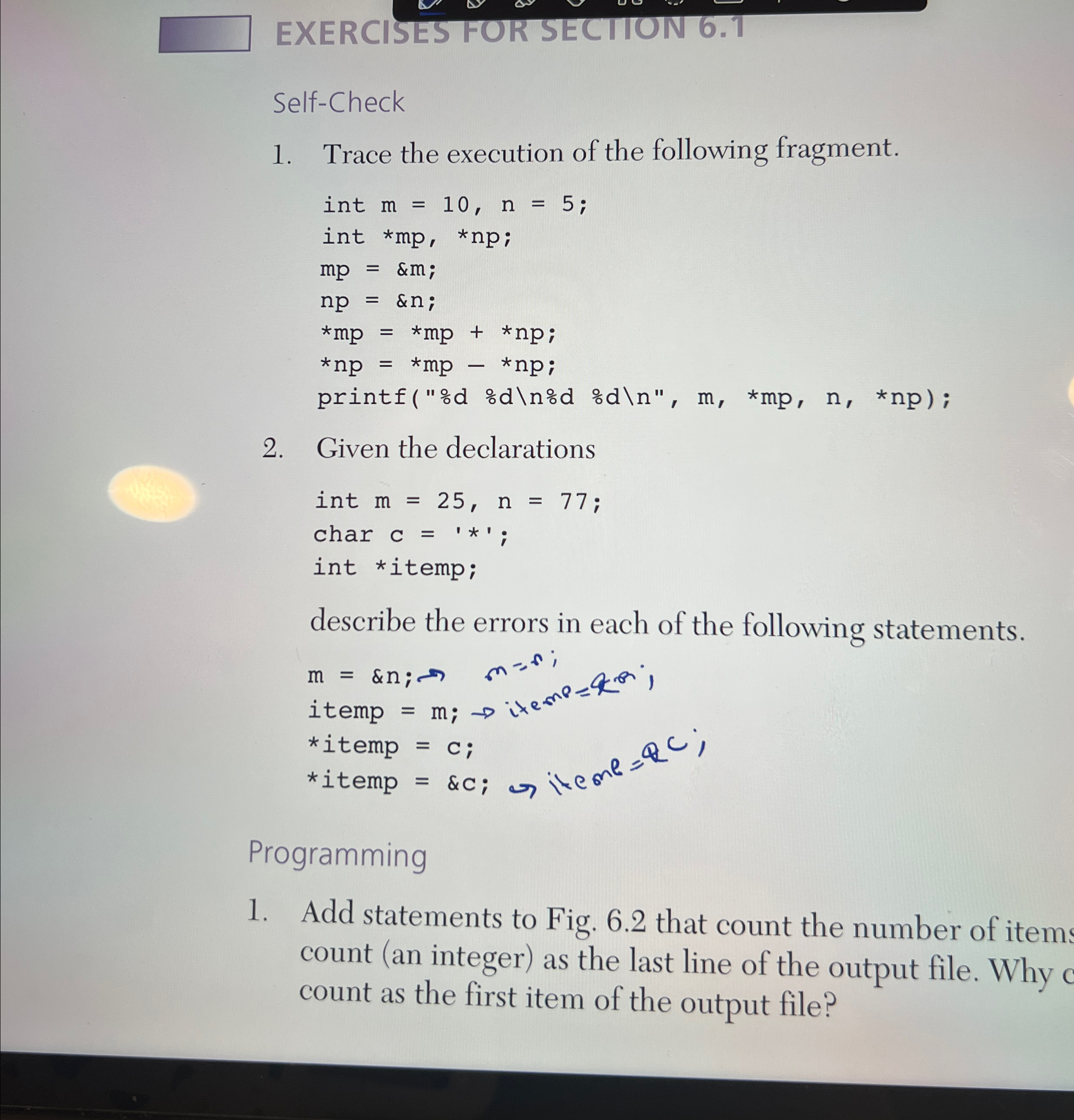 Solved EXERCISES FOR SECTION 6.1Self-CheckTrace the | Chegg.com