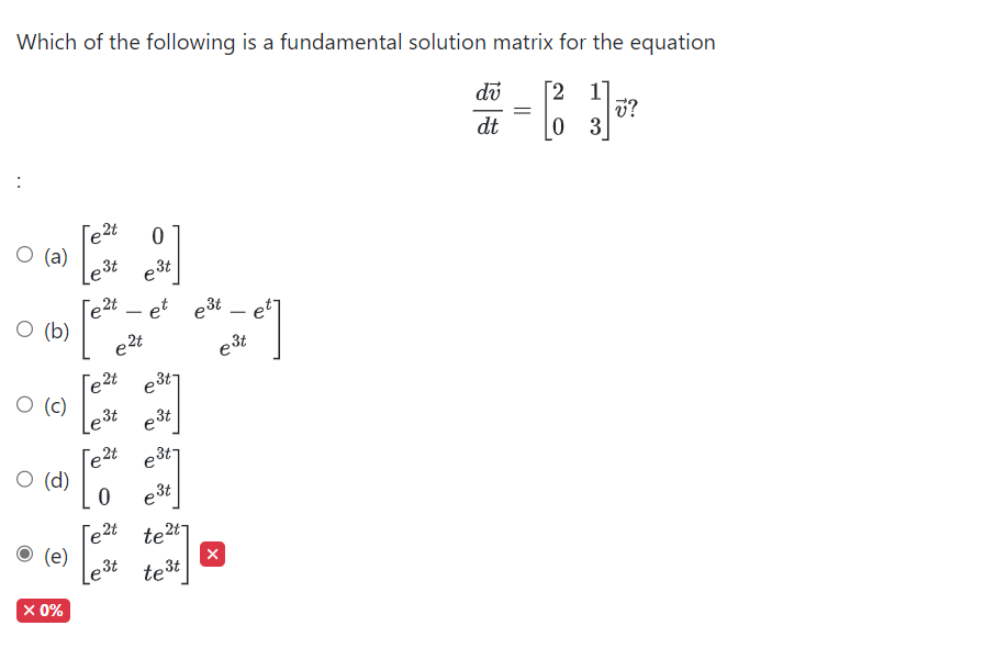 Which of the following is a fundamental solution | Chegg.com