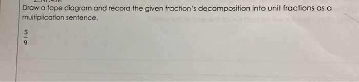 Solved: Draw A Tape Diagram And Record The Given Fraction'... | Chegg.com