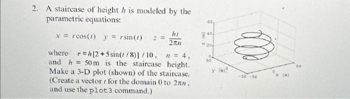 Solved 2. A staircase of height h is modeled by the | Chegg.com