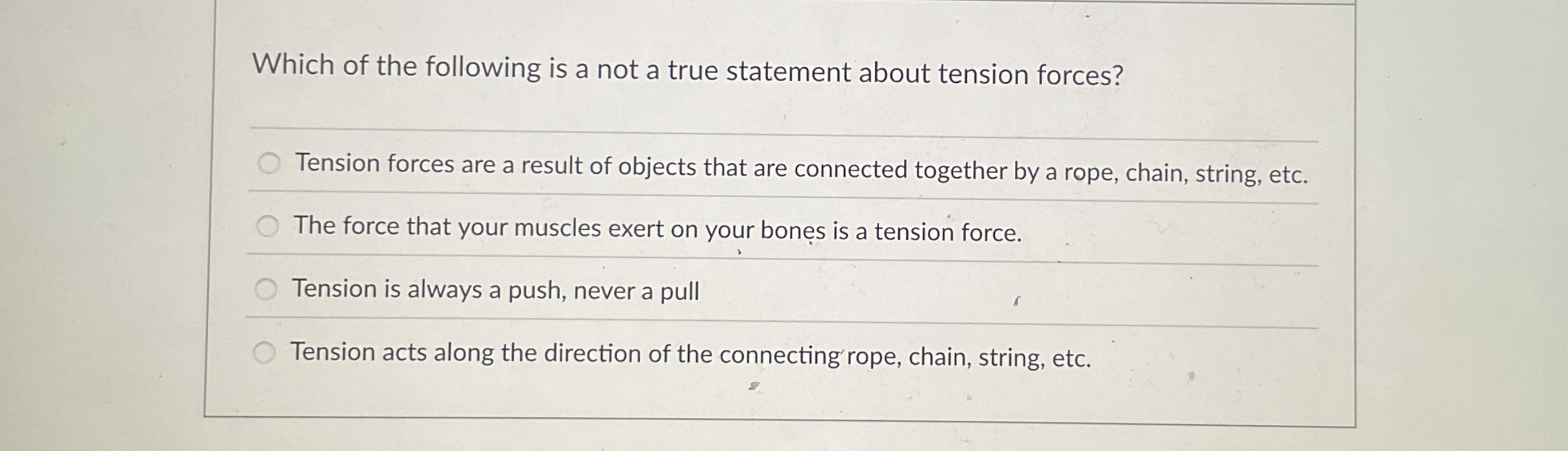 Solved Which of the following is a not a true statement | Chegg.com