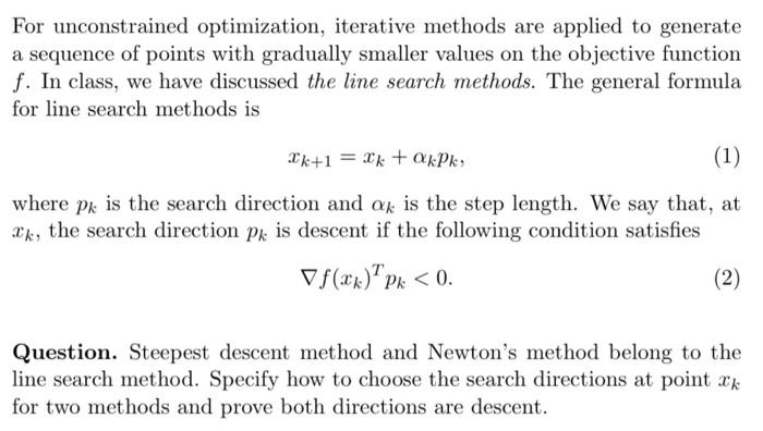 Applied Optimization - Steepest Descent 