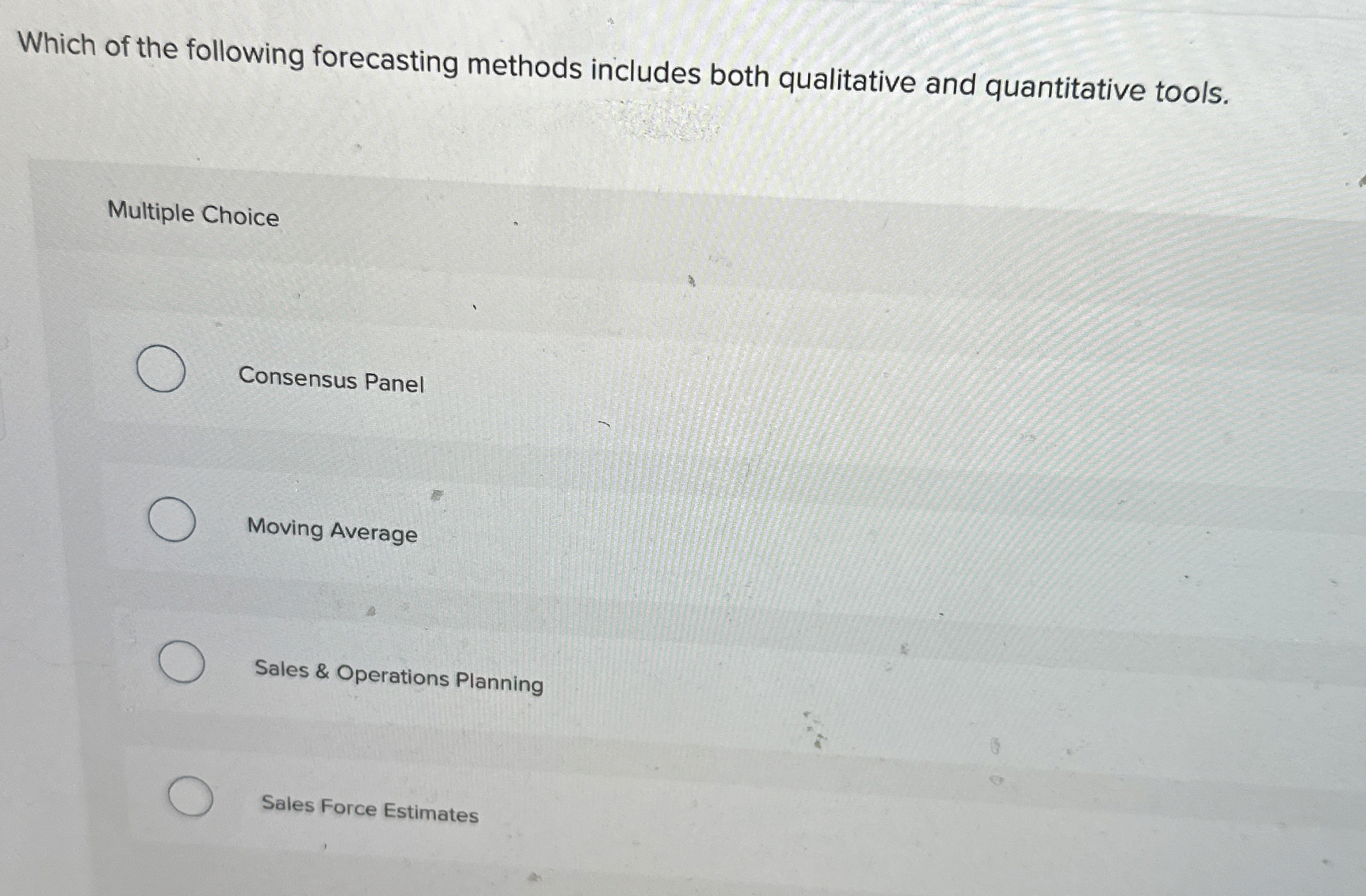 Solved Which of the following forecasting methods includes | Chegg.com