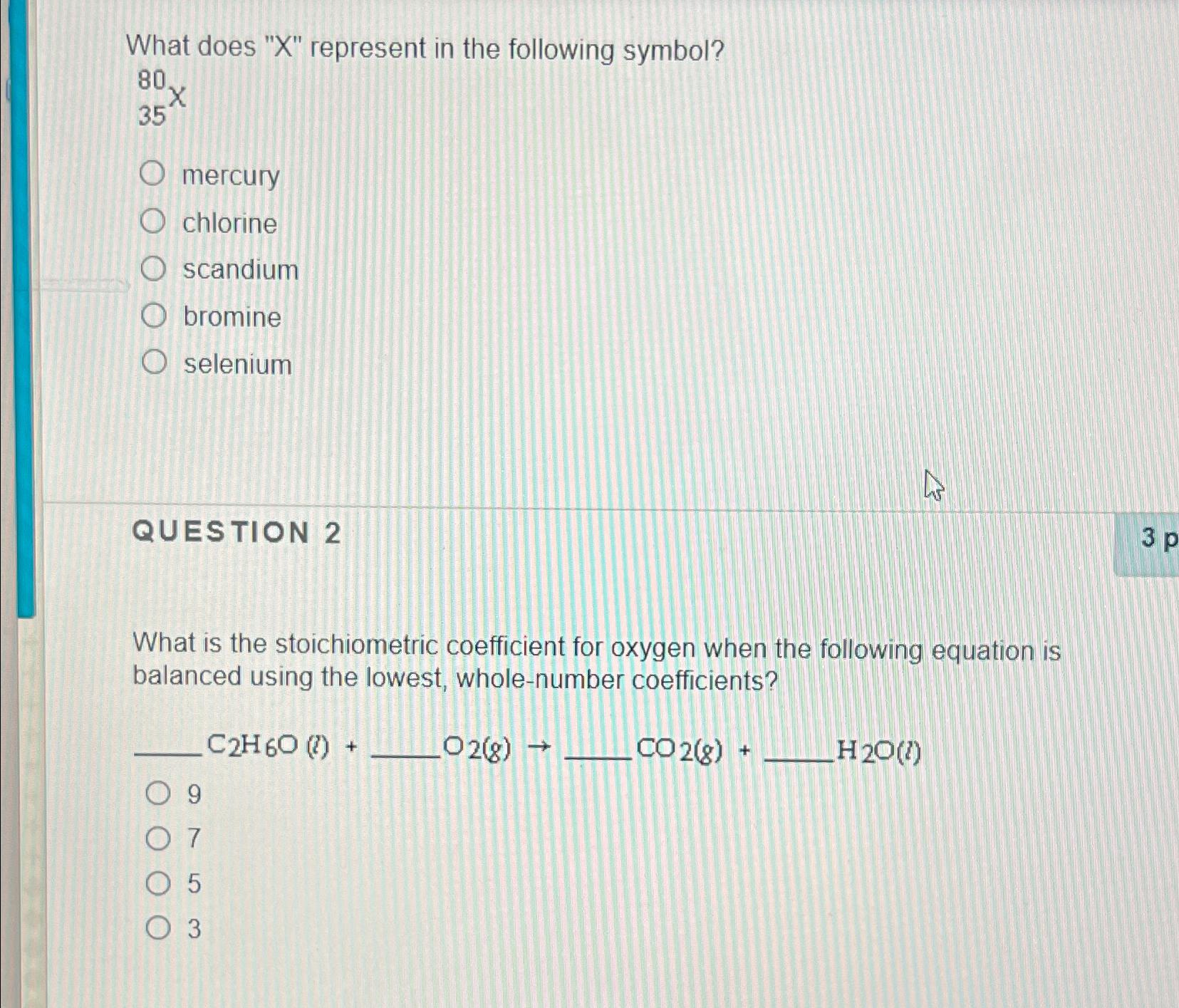 Solved What does "X" ﻿represent in the following