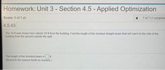 Solved Homework: Unit 3 - Section 4.5 - Applied Optimization | Chegg.com