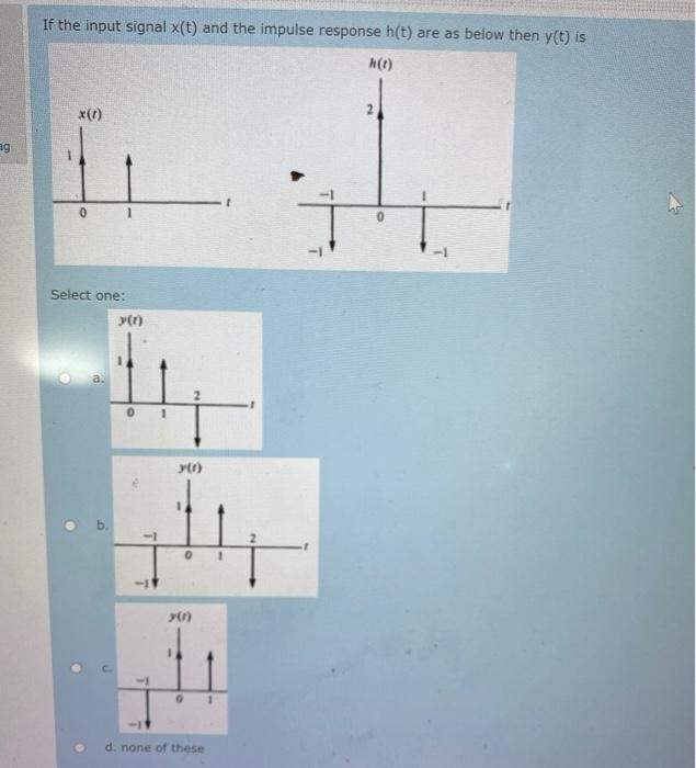 Solved If the input signal x(t) and the impulse response | Chegg.com