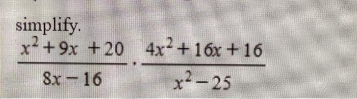 3x 2 9x 20 x 2 5x 16