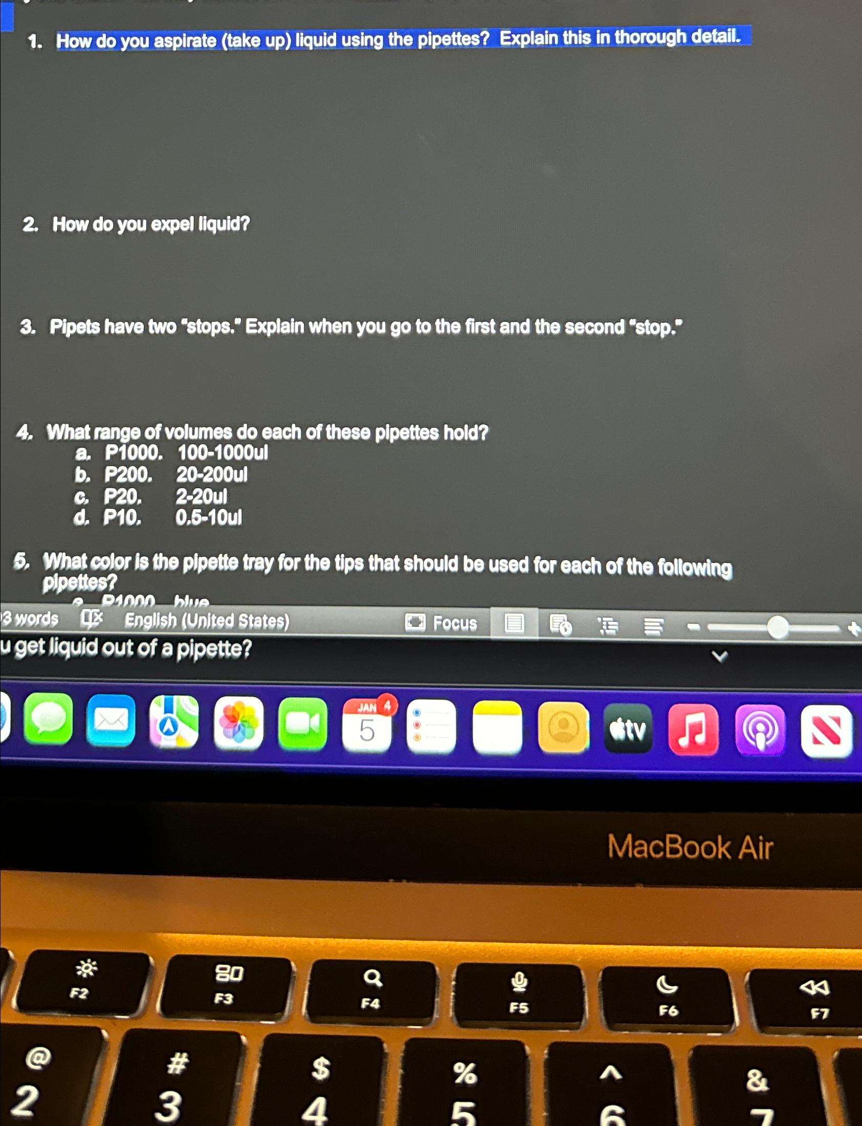 Solved How do you aspirate (take up) ﻿liquid using the