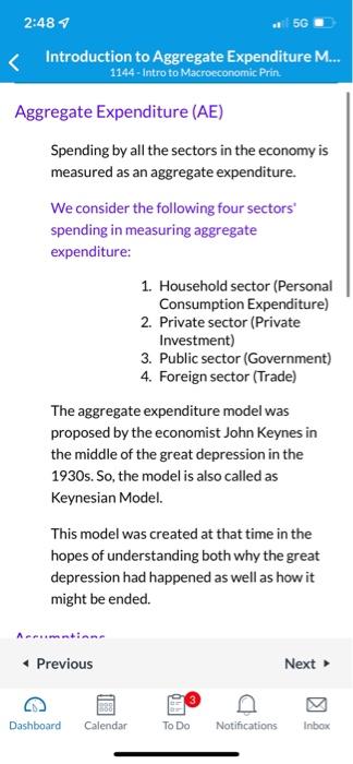 assignment apply concepts of the keynesian model