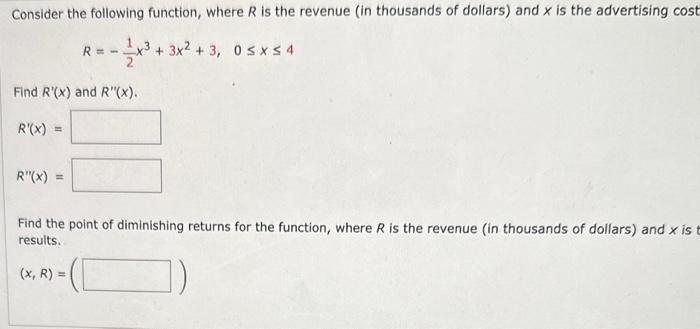 Solved Consider the following function, where R is the | Chegg.com