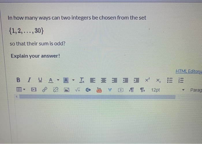 Solved In how many ways can two integers be chosen from the | Chegg.com