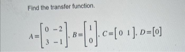 Solved Find The Transfer Function. | Chegg.com