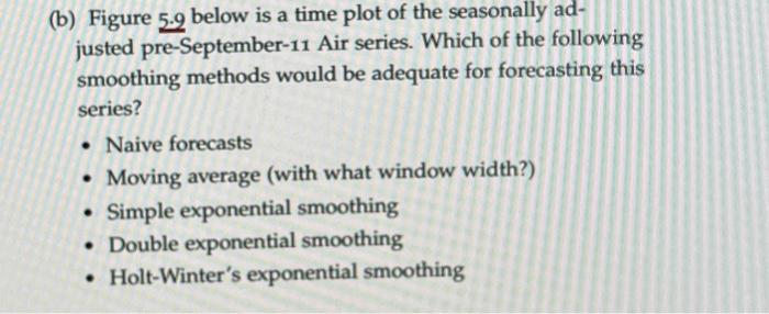 Solved (b) Figure 5.9 below is a time plot of the seasonally | Chegg.com
