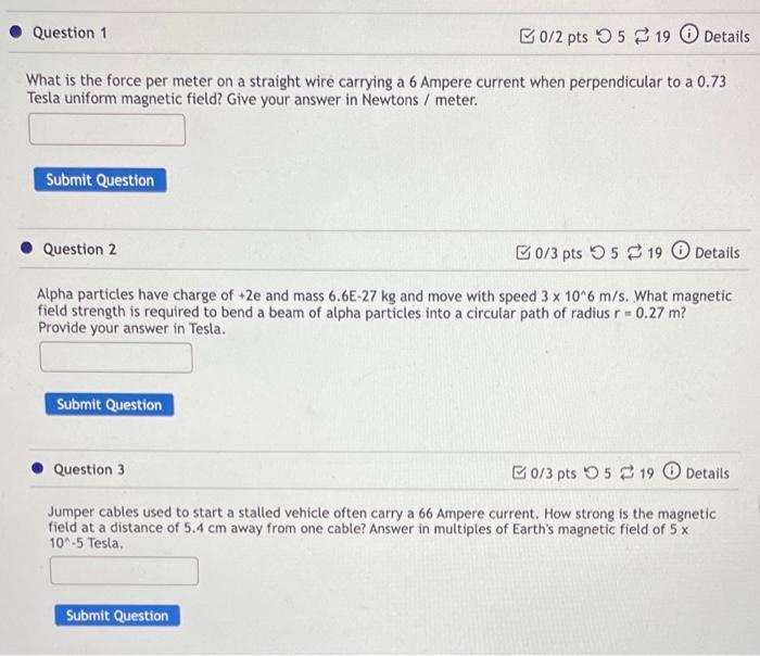 Solved What is the force per meter on a straight wire