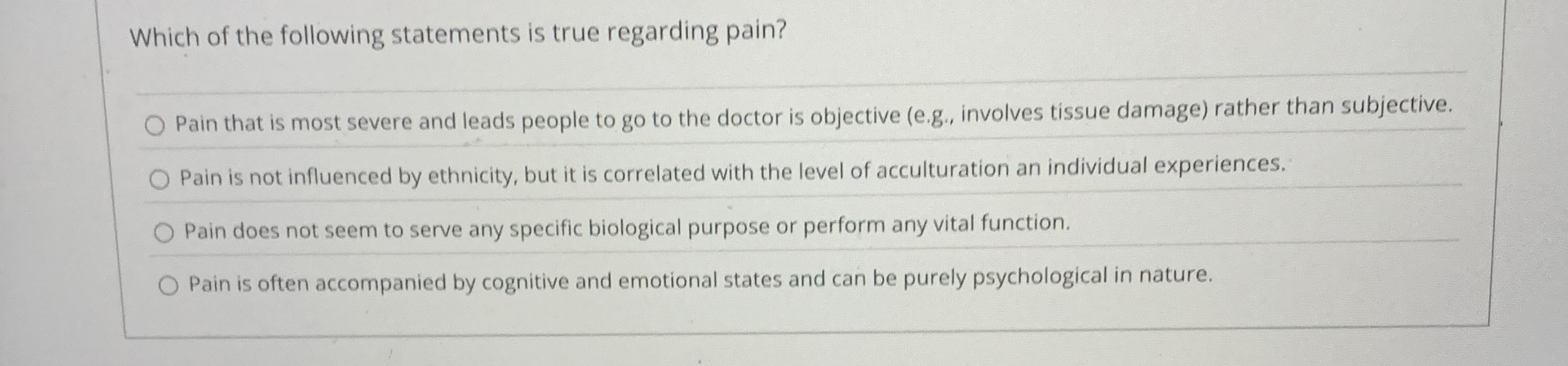 Solved Which of the following statements is true regarding | Chegg.com