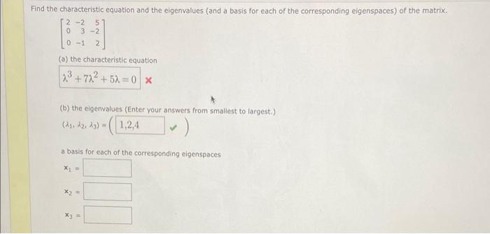 Solved Find The Characteristic Equation And The Eigenvalues | Chegg.com