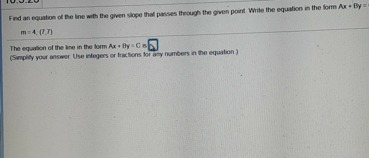 Solved Find an equation of the line with the given slope | Chegg.com