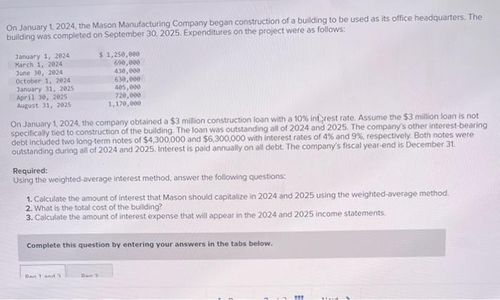 Solved On January 1 2024 The Mason Manufacturing Company Chegg Com   Image