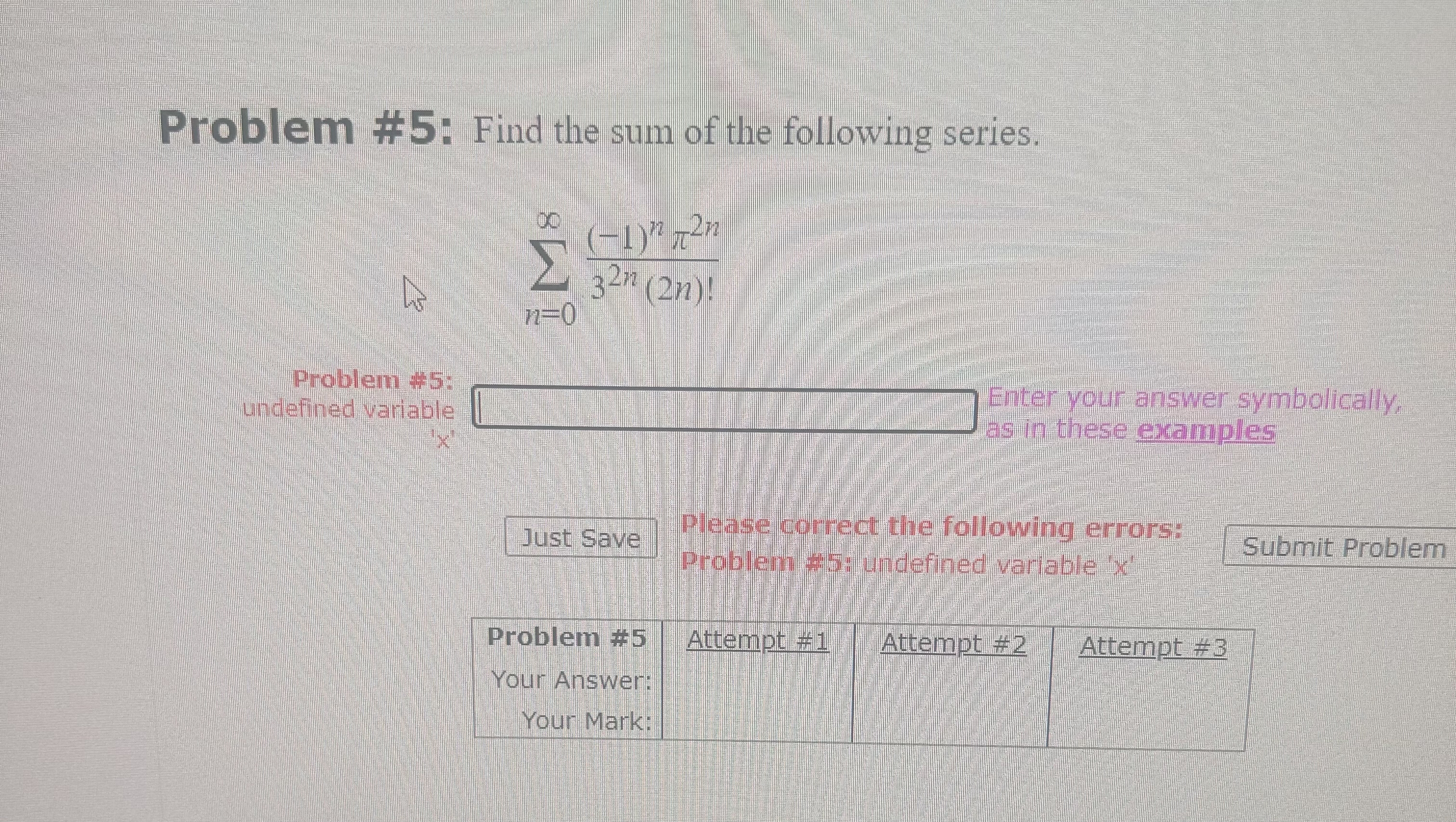 Solved Problem #5: Find the sum of the following | Chegg.com