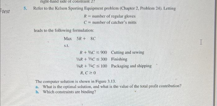 Solved Refer to the Kelson Sporting Equipment problem | Chegg.com