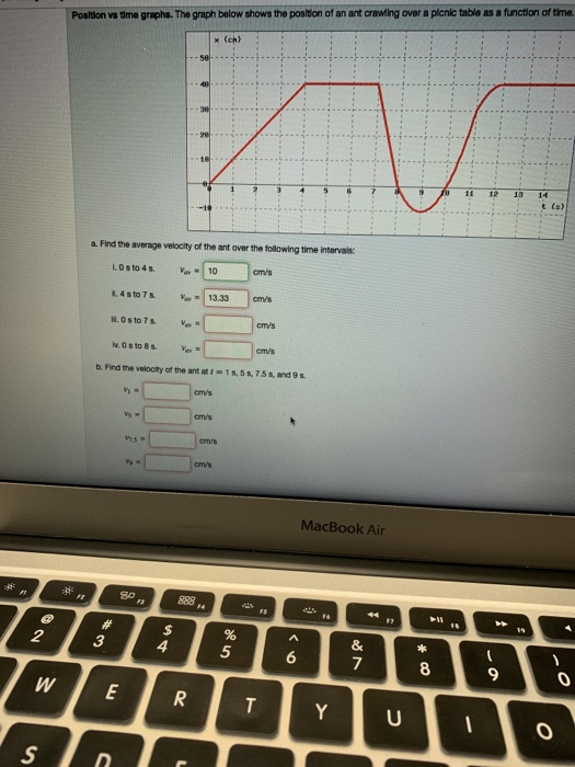 Solved Position vs time graphe. The graph below shows the | Chegg.com