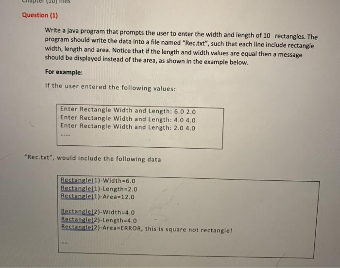 Solved Question (1) Write a java program that prompts the | Chegg.com