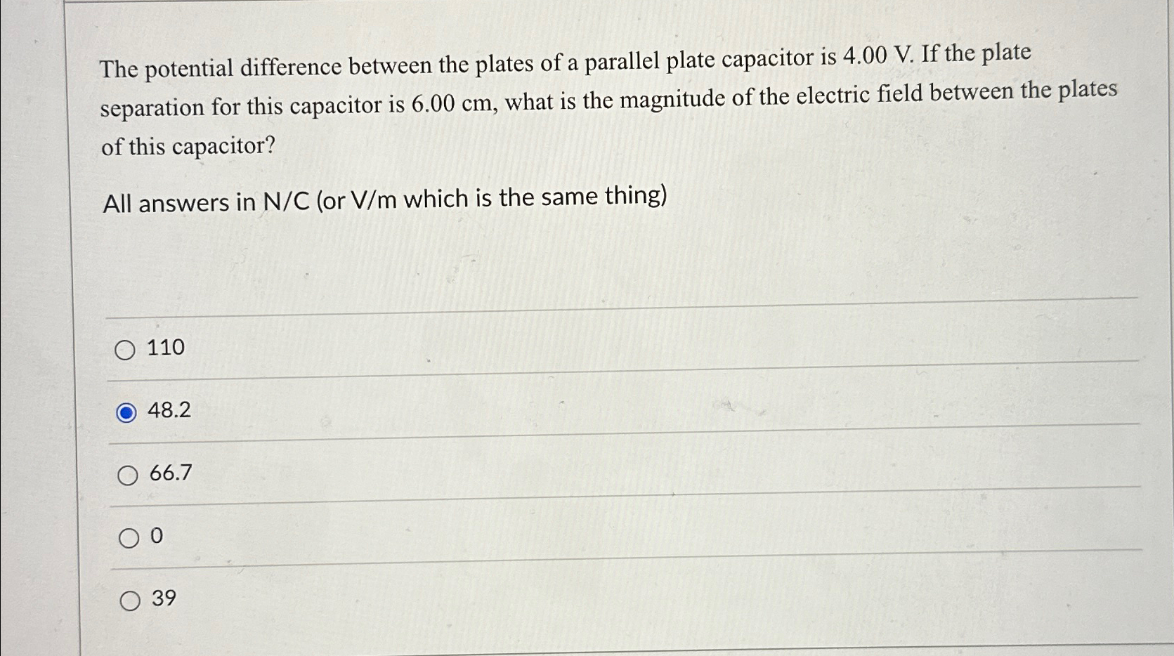 Solved The potential difference between the plates of a | Chegg.com