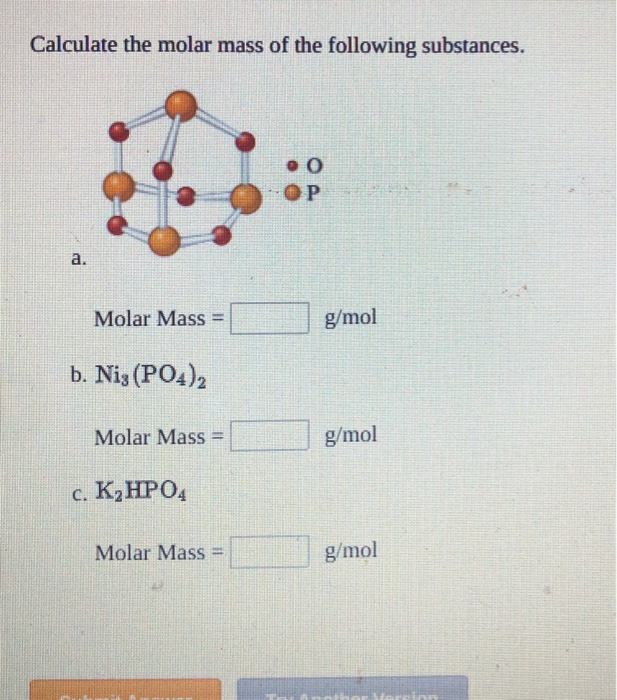 Solved Calculate The Molar Mass Of The Following Substances 4945