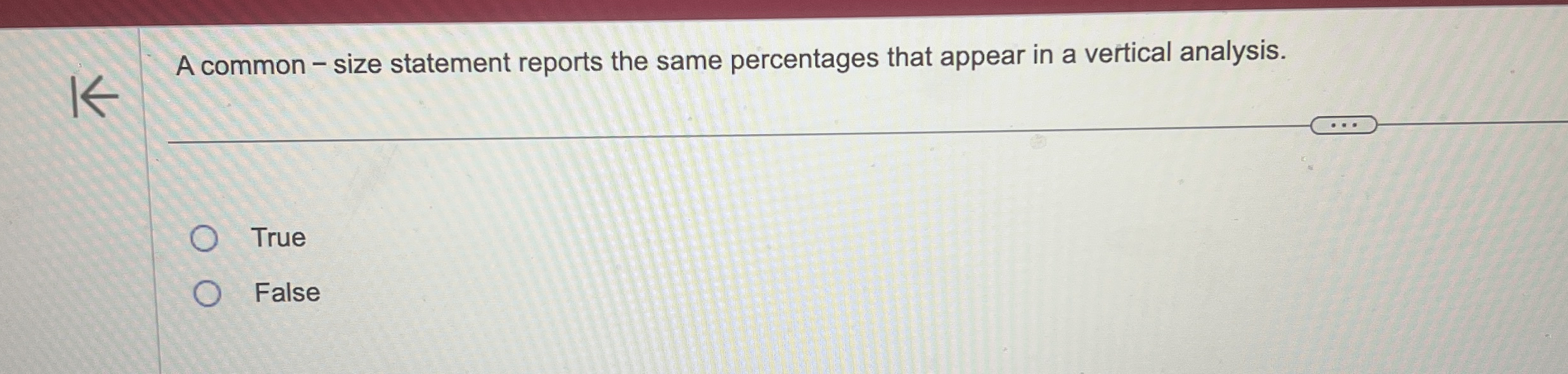 Solved A Common Size Statement Reports The Same Chegg Com