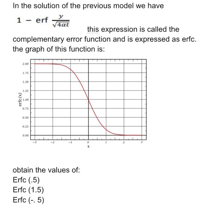 Solved In the solution of the previous model we have 1 - erf | Chegg.com