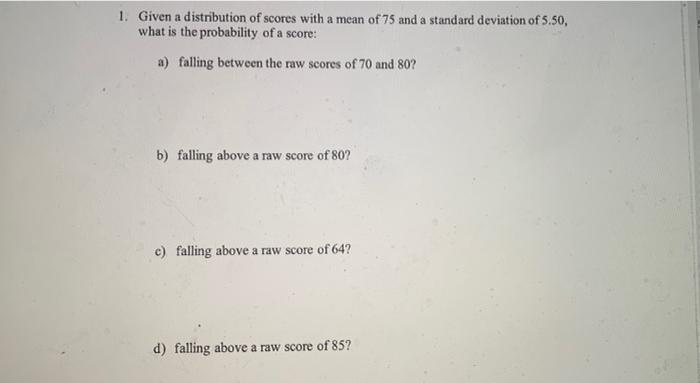 Solved 3. Assume That The Sets Of Scores In Problems 1 And 2 | Chegg.com