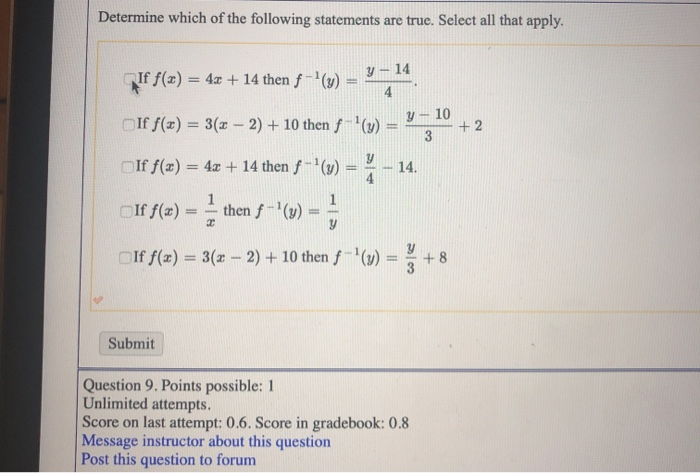 Solved Determine Which Of The Following Statements Are Tr Chegg Com