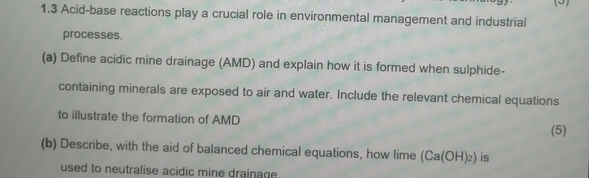 Solved 1.3 Acid-base reactions play a crucial role in | Chegg.com