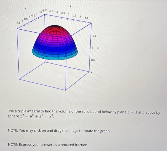 Solved Use A Triple Integral To Find The Volume Of The Solid Chegg Com