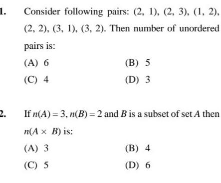 Solved Consider following pairs: (2,1),(2,3),(1,2), | Chegg.com