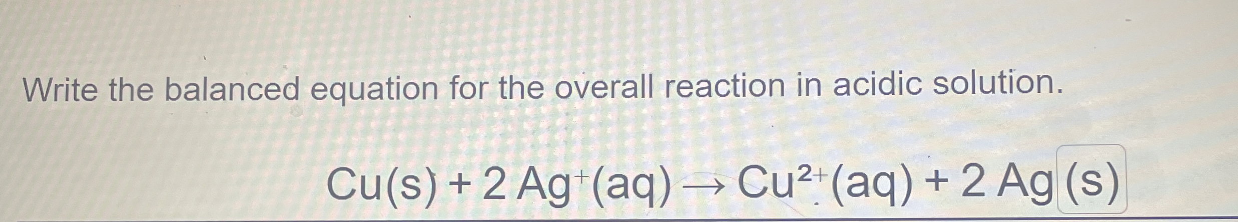 Solved Write the balanced equation for the overall reaction | Chegg.com