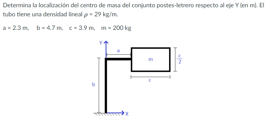 Solved Determina La Localización Del Centro De Masa Del | Chegg.com